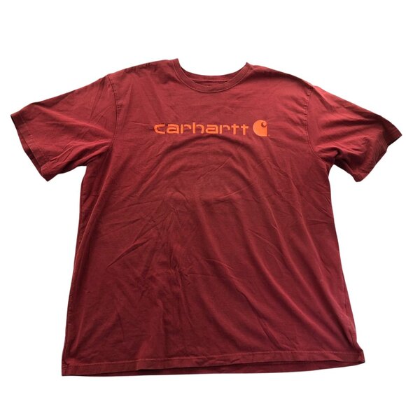 Carhartt Mens T-Shirt Size 3XL Short Sleeve Red Graphic Tee Original Fit Casual - Picture 1 of 10